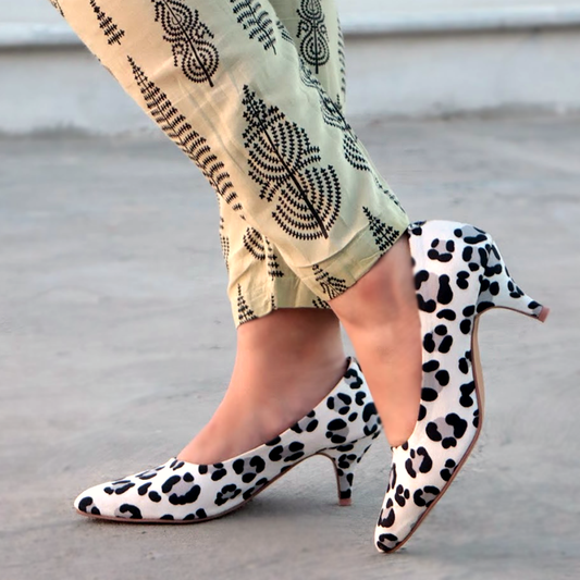AQ Leopard Heeled Pump Shoes