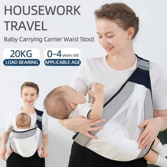 Breathable Baby Sling Wrap - Easy Pain-Free Snap-On Baby Sling Carrier for Newborn