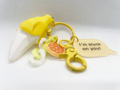 Fruit Key Chains Cute Multiple Objects Keyrings and Bag Hangings