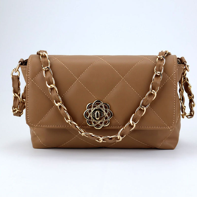 Ladies Shoulder Bag Metal Chain Soft Leather Purses Women Diagonal Bag