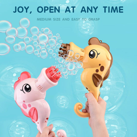 Seahorse Big Bubble Machine Gun For Kids - Liquid Refillable Bubble Maker Toy