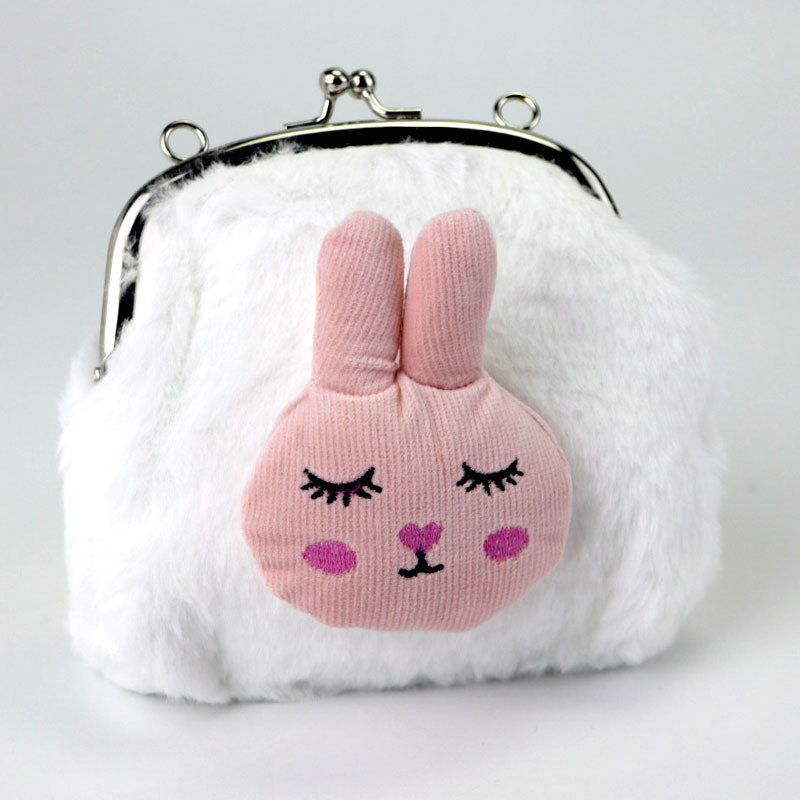 Playful Pink Bunny Purse Soft Plush Chain Shoulder Bag