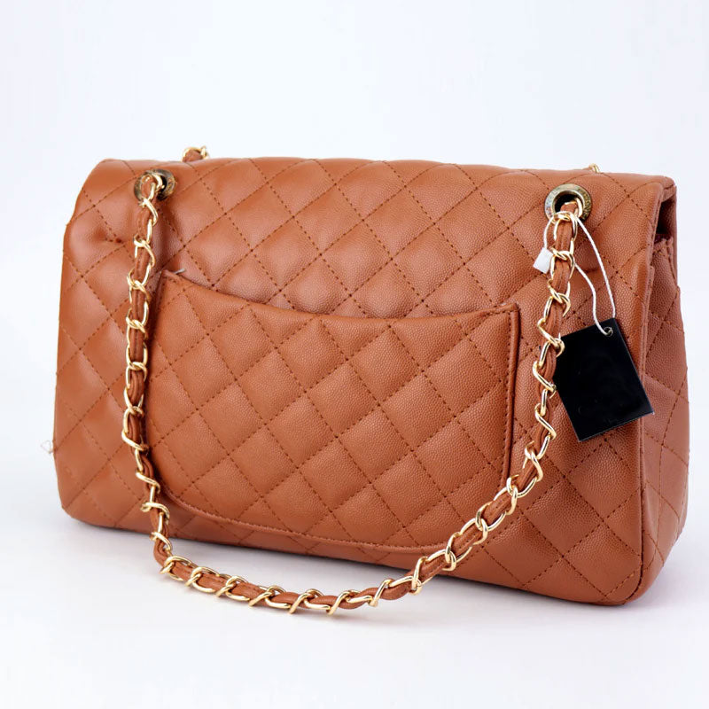 Ch Quilted Chain Shoulder Bag for Women