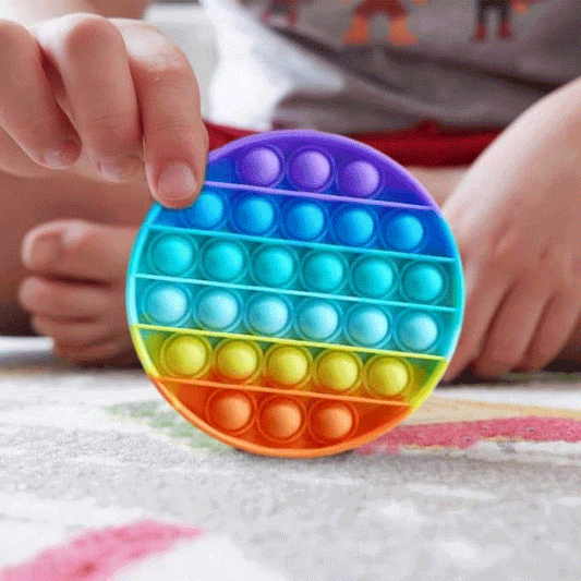 Rainbow Circle Shape Fidget Pop It – Round Circle Bubble Pop Silicone Sensory Toy