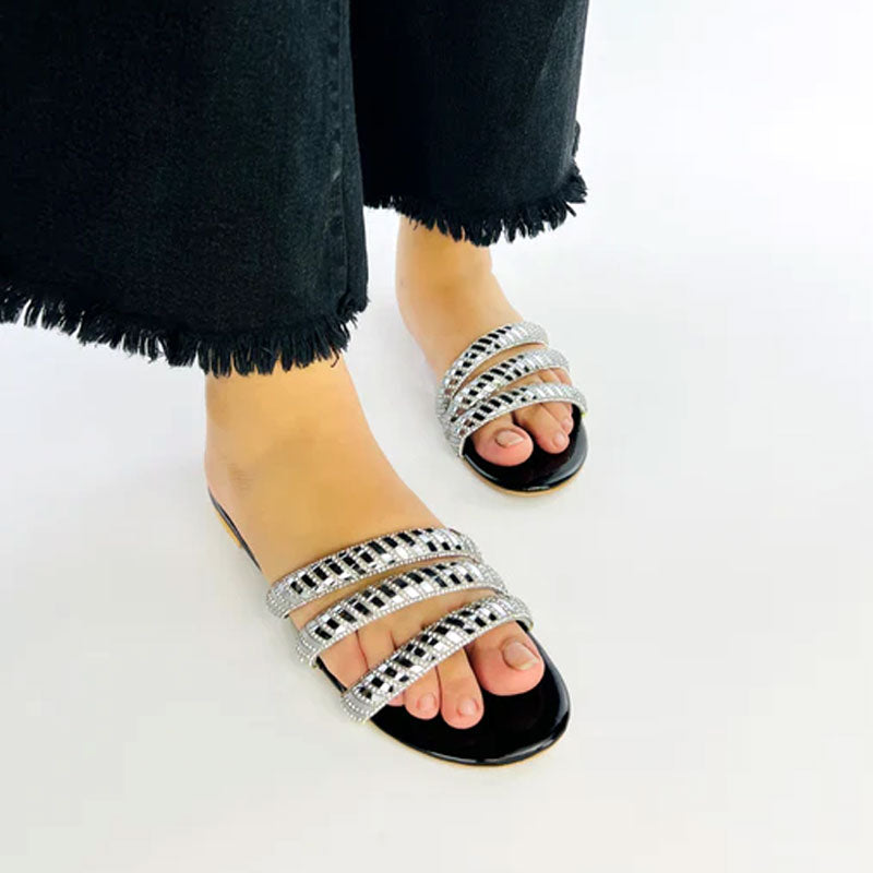 Shiny Metallic Straps Fancy Causal Slipper #1028 #22