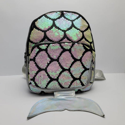 Fish Tail Gradient Sequin Backpacks – Girls Cute Fish Sequins Shoulder Travel School Bags