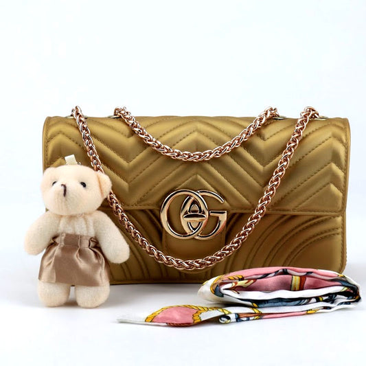 Girls Jelly Bag with Teddy Bear Hanging Chain Shoulder Bag #22