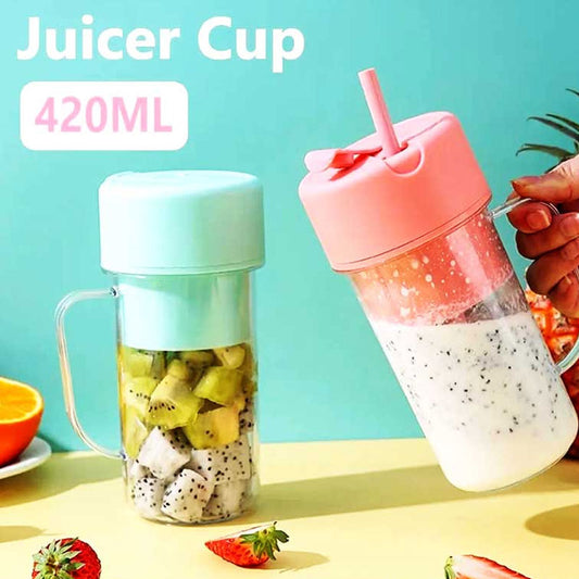 Portable Rechargeable Juicer Blender Cup With Straw