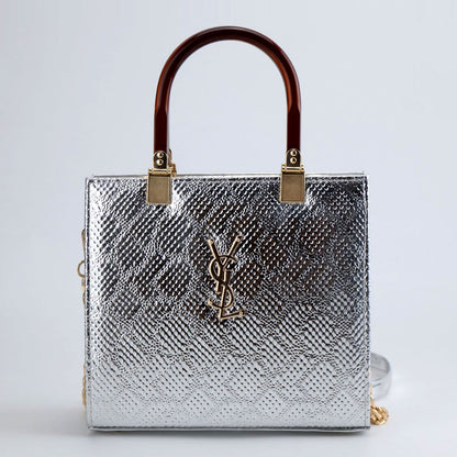 Croc Pattern Handbag Luxe Gold Purse
