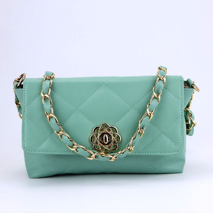 Ladies Shoulder Bag Metal Chain Soft Leather Purses Women Diagonal Bag