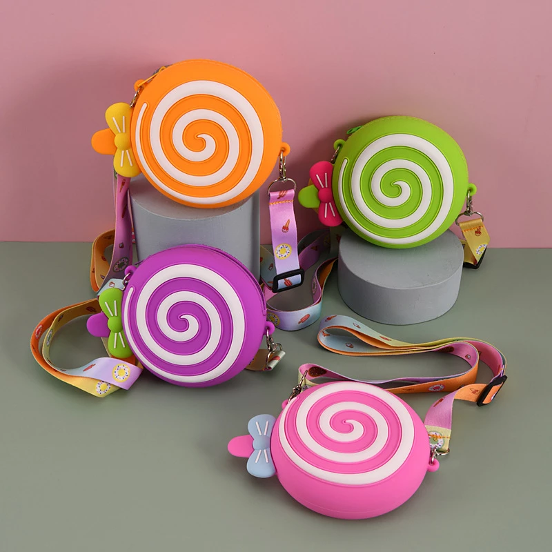 Lollipop Silicone Waterproof Shoulder Bag – Silicone Lollipop Purses Messenger Bag for Young Girls