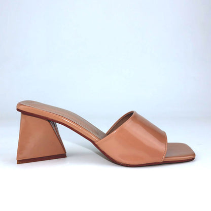 Solid Triangle Block Heels For Women and Girls