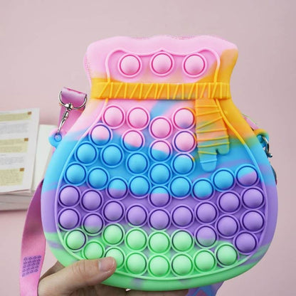 Rainbow Color Fidget Push Up Pop Bubble Sensory Stress Relief American Shoulder Bag For Ladies