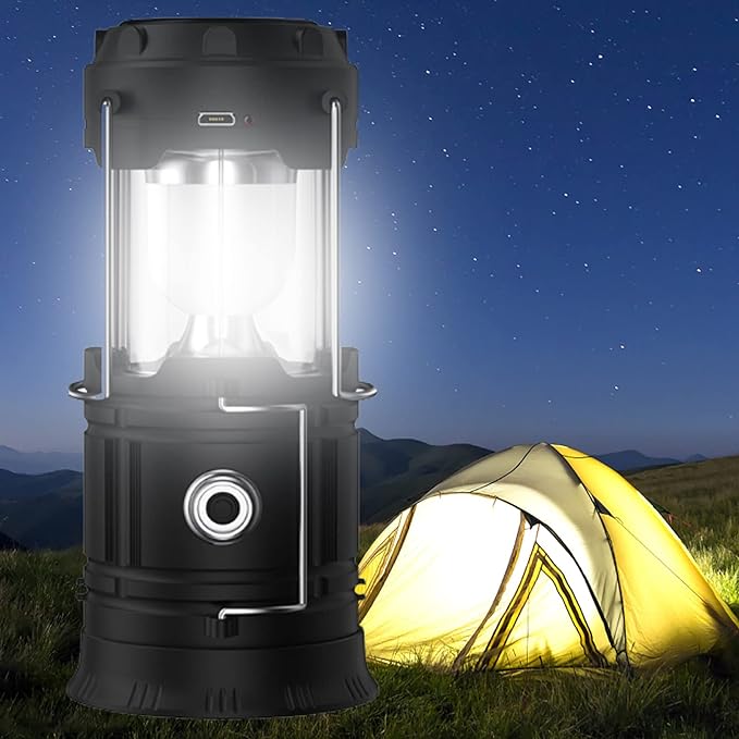 Solar Rechargeable Camping Lantern Flashlight