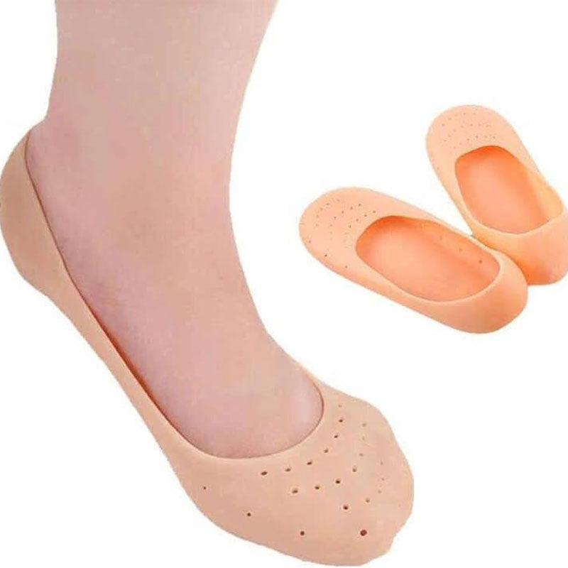 Silicone Gel Full Socks Heel Protector for Men and Women - Soft Socks for Cracked Skin One Pair