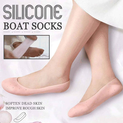 Silicone Gel Full Socks Heel Protector for Men and Women - Soft Socks for Cracked Skin One Pair