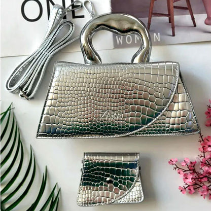 Women Clutch Bag Crocodile Pattern Handbag with Chain Sling Purse #Z-2020 #22