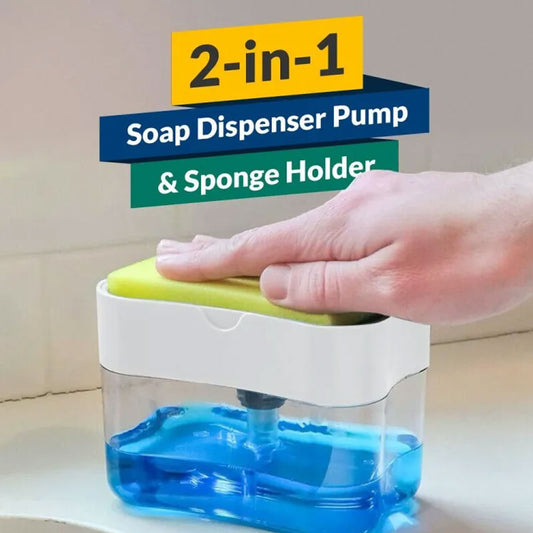 Soap Dispenser with Sponge Holder for Kitchen Sink