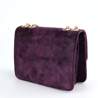 Velvet Evening Clutch Bag Gold Chain Crossbody Bag