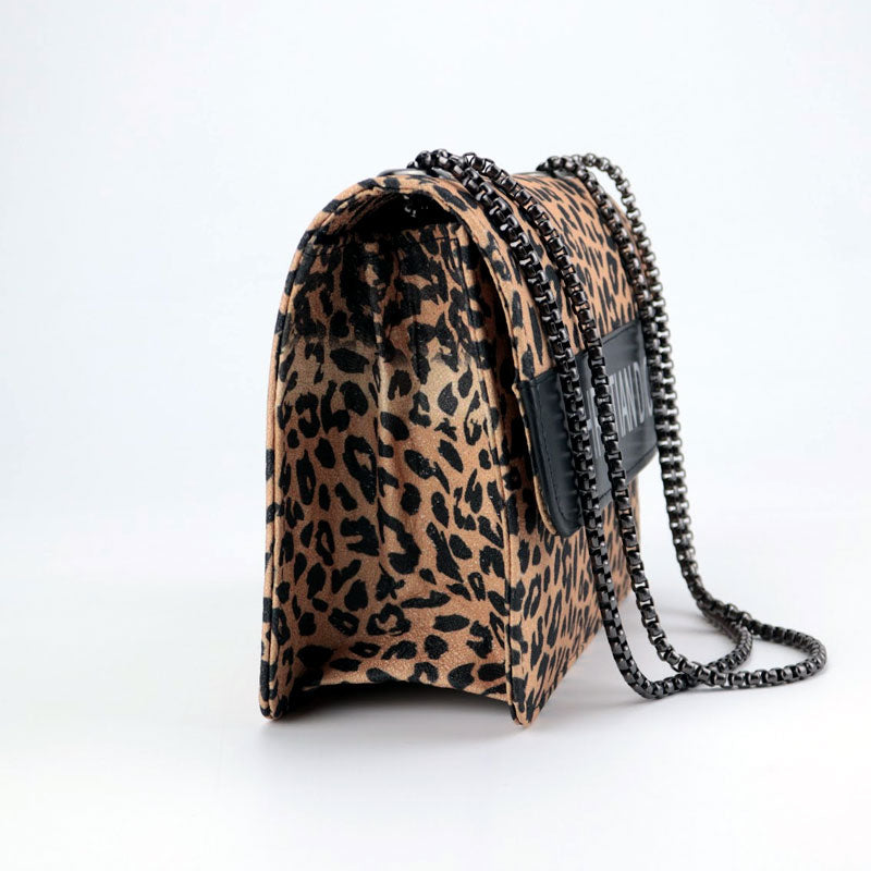 Medium Long Chain Bag Flap Open Leopard Zebra Print Shoulder Purses