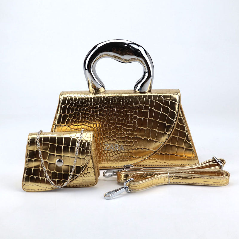 Women Clutch Bag Crocodile Pattern Handbag with Chain Sling Purse-2020