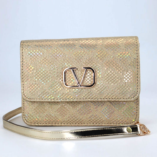 Gold Snakeskin Wristlet Luxury Shoulder Bags