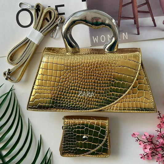 Women Clutch Bag Crocodile Pattern Handbag with Chain Sling Purse-2020