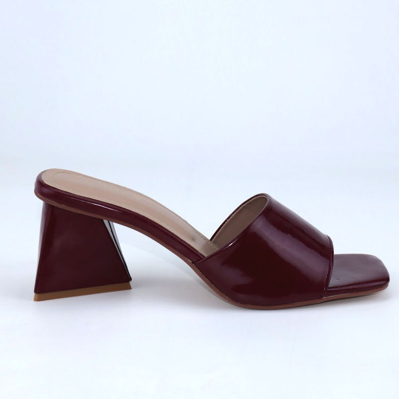 Solid Triangle Block Heels For Women and Girls