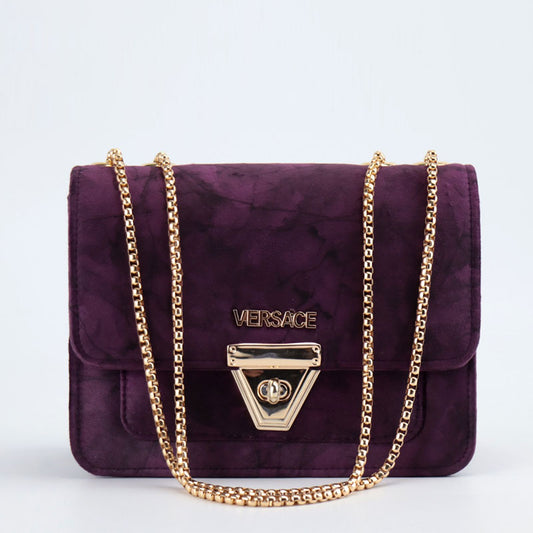 Velvet Evening Clutch Bag Gold Chain Crossbody Bag