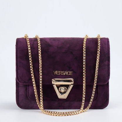 Velvet Evening Clutch Bag Gold Chain Crossbody Bag #V-336 #22