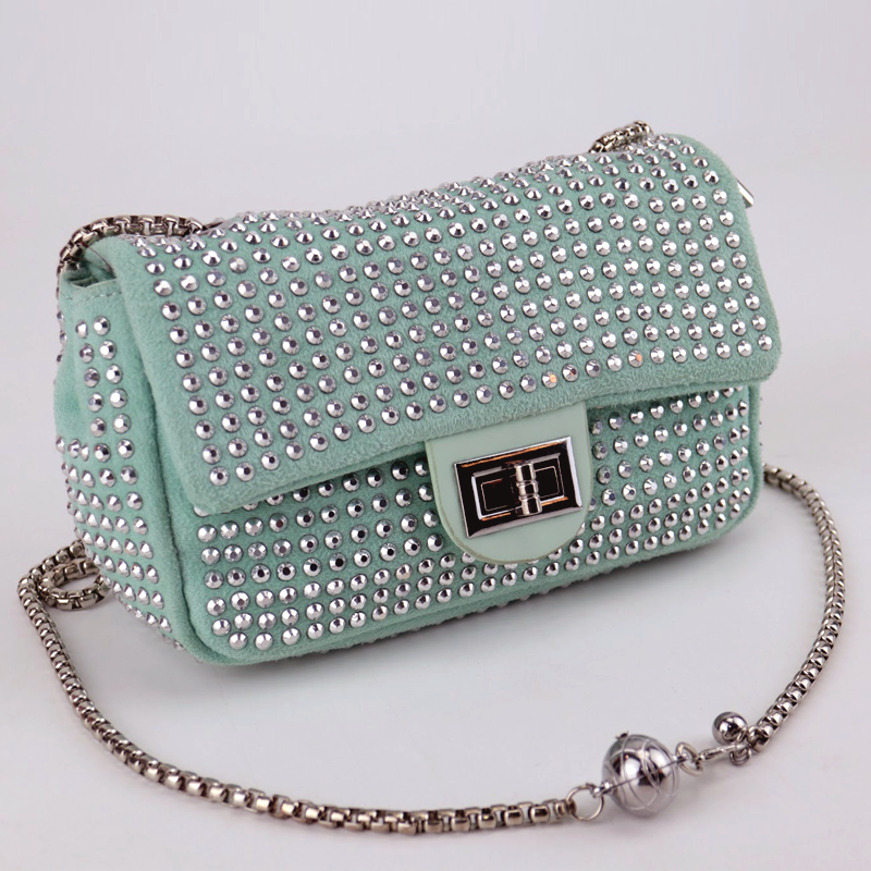 Vintage Glitter Rhinestone Crossbody Bag Women Chain Shoulder Bags #111