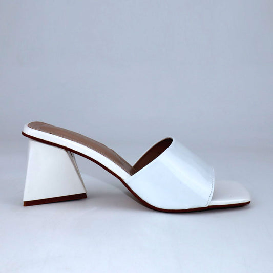 Solid Triangle Block Heels For Women and Girls