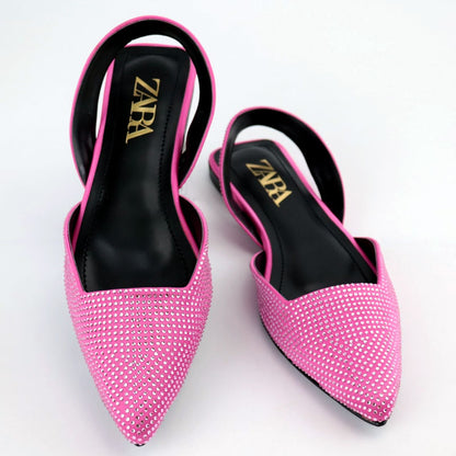 Women's Crystal Embellished Pointed Toe Gorgeous Flat Shoes-1015