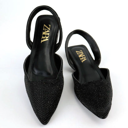 Women's Crystal Embellished Pointed Toe Gorgeous Flat Shoes-1015