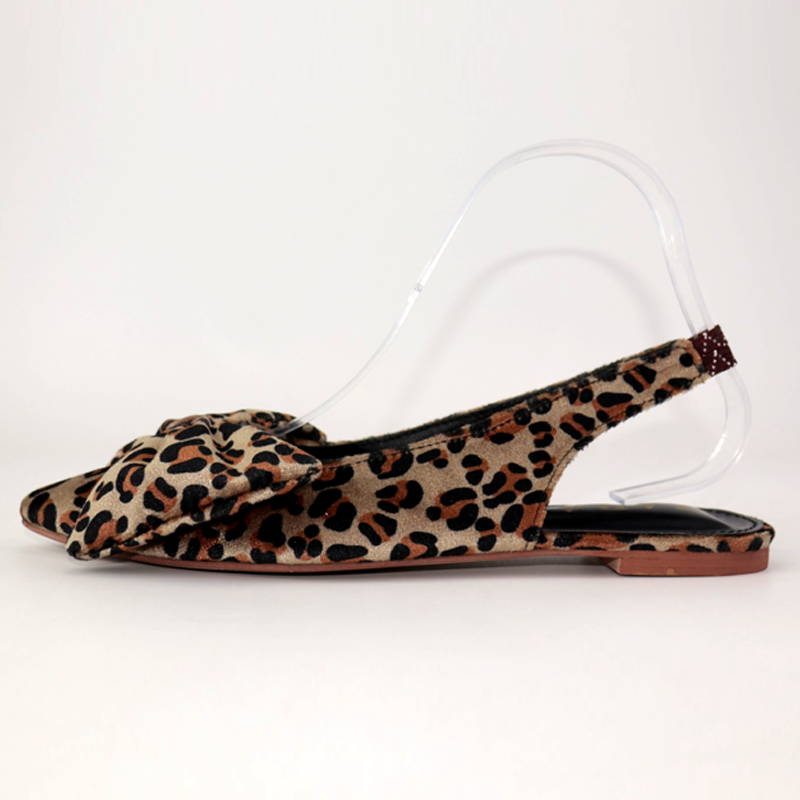 Leopard print flat slingbacks clearance